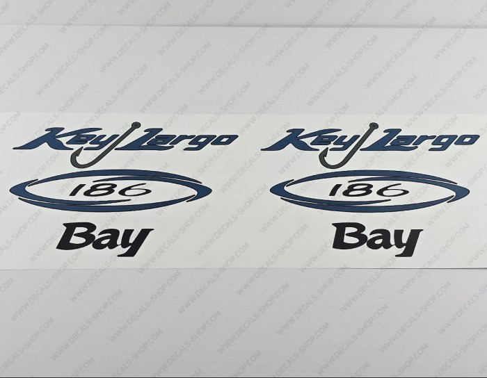 Key Largo 186 Bay Boat Center Console Decal Set of 2 x 11"